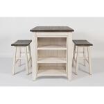 Madison County 3 Piece Counter Height Table Set Vintage White Finish