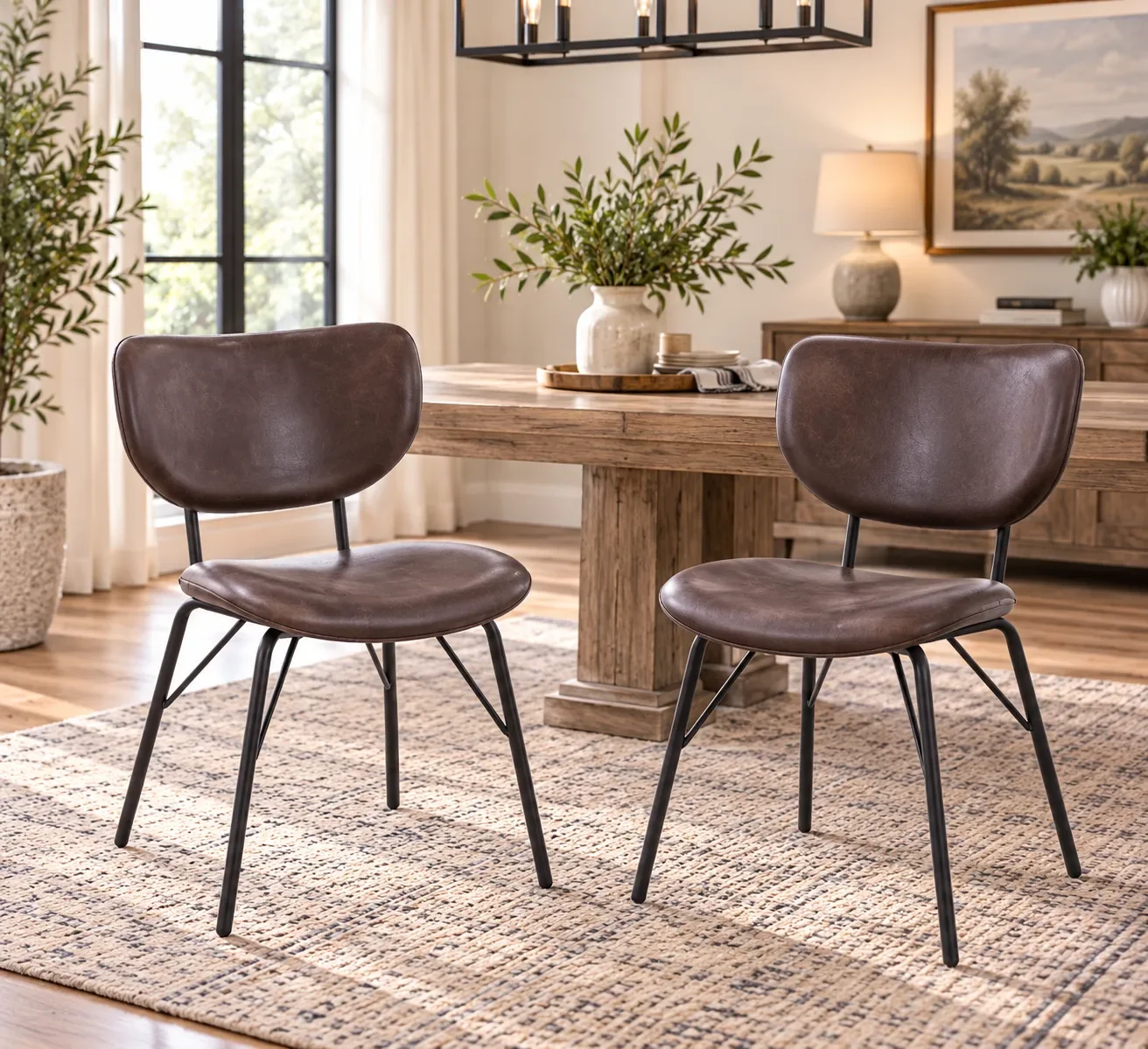 Owen Upholstered Chair- Brown