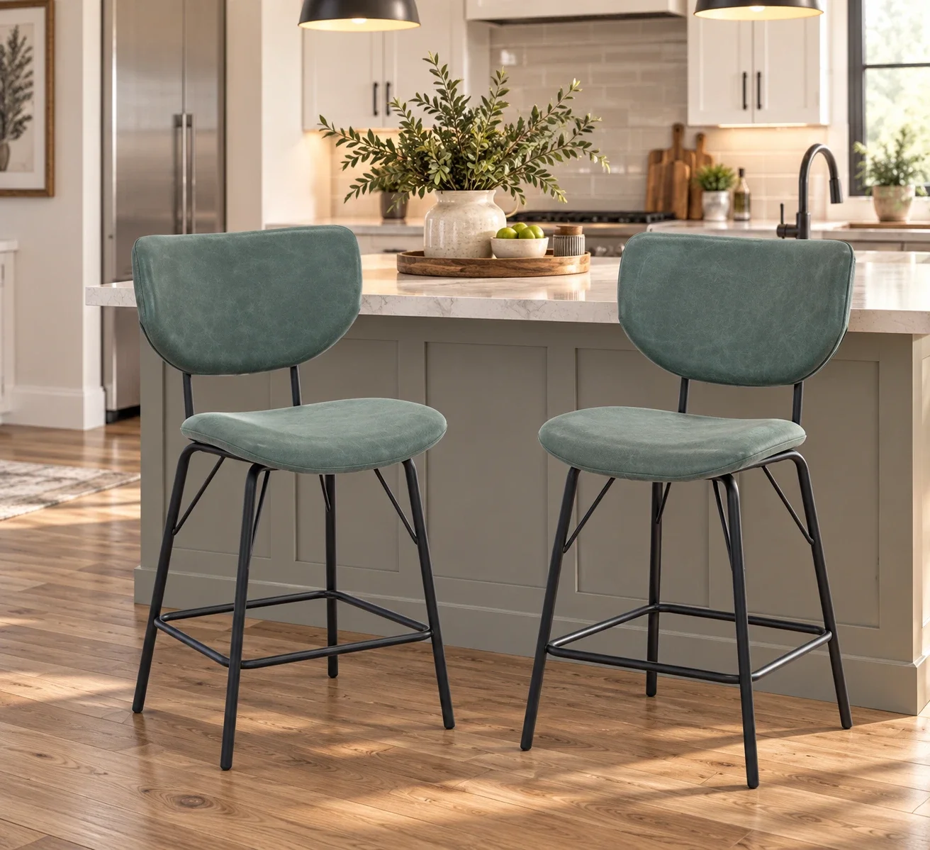 Owen Upholstered Counter Stool Jade