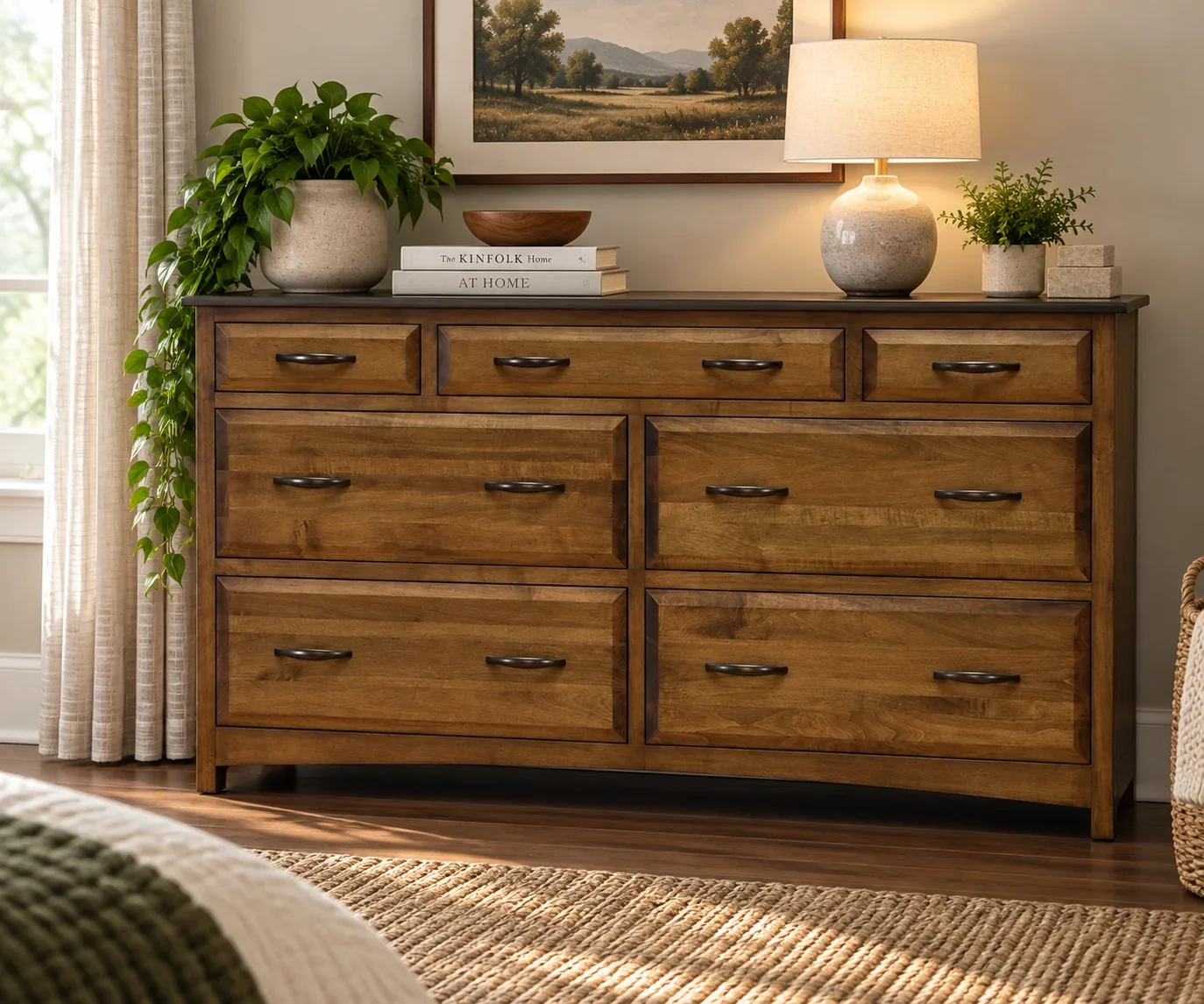 brown 7 drawer dresser Simplicity 7-drawer Size:58 Regular