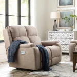 Dorian Power Reclining Loveseat W/ Headrest & Lumbar