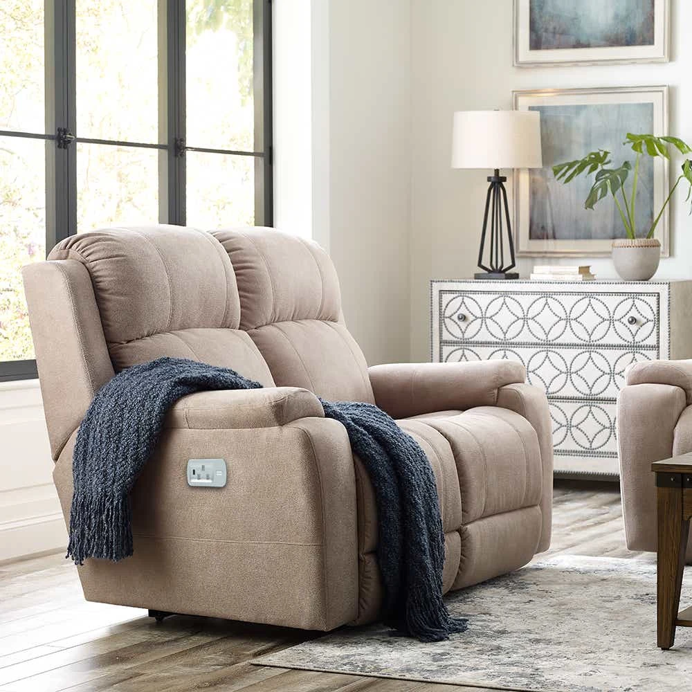 Dorian Power Reclining Loveseat W/ Headrest & Lumbar