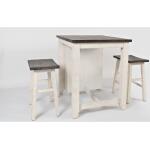 Madison County 3 Piece Counter Height Table Set Vintage White Finish - Image 5