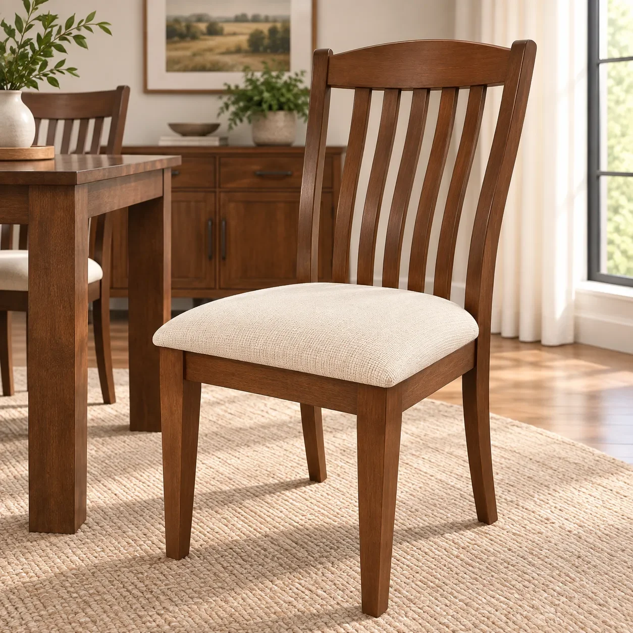 CNN 9048 Cognac Washed Dining Chair 7B Fabric