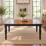 TRE 0386 Spiced Washed Dining Rectangular Table Distressed