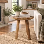 Reclamation Salvaged Wood Round Side Table