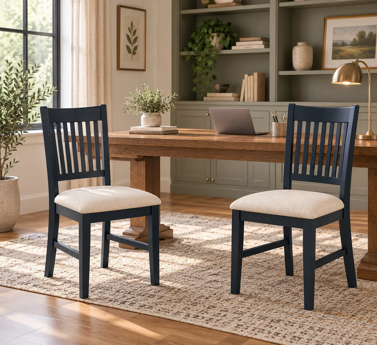 ChatGPT Image Sep 9, 2026, 02_58_06 PM Craftsman Navy Desk Chair - Image 1