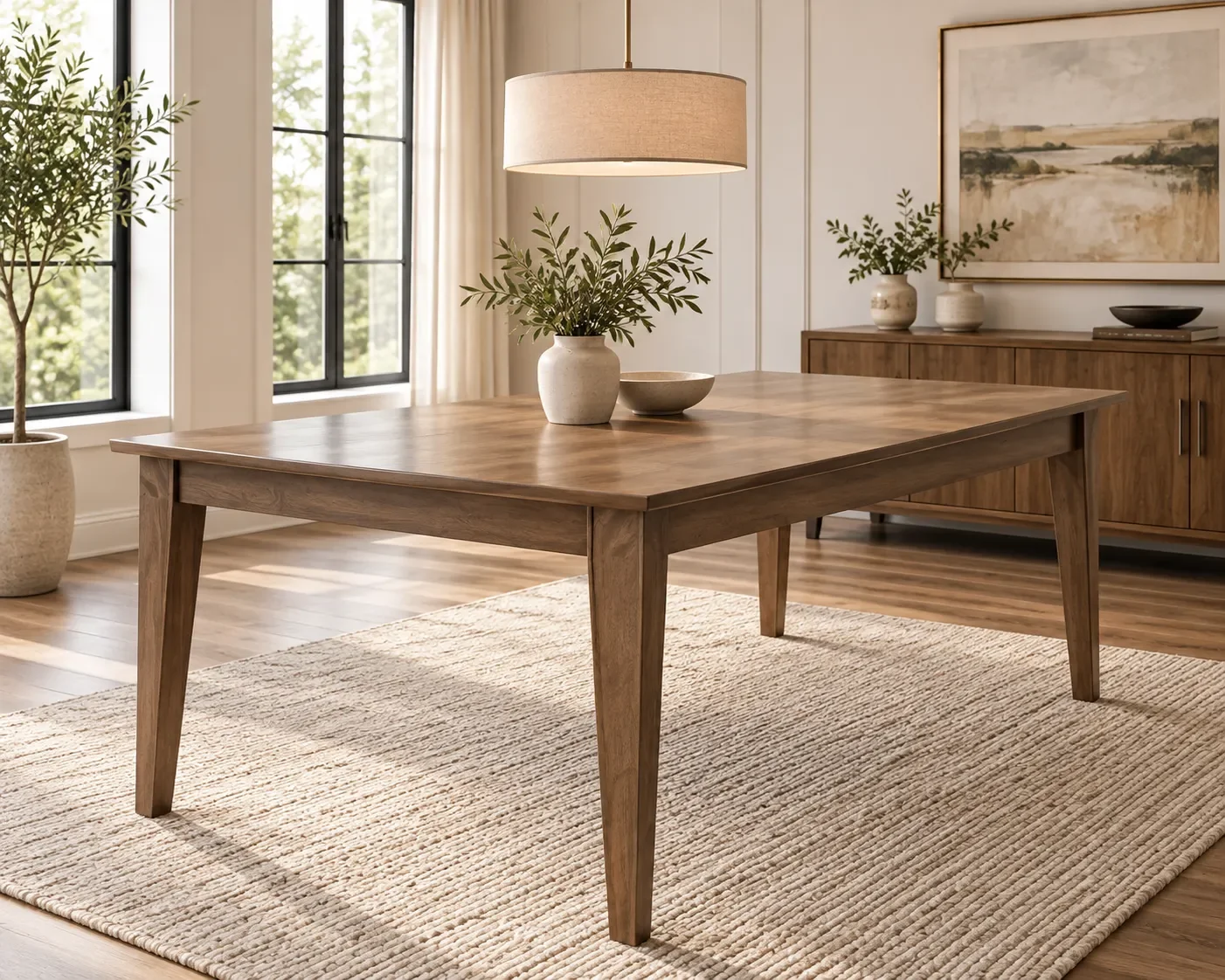 Dining Rectangular Table Pecan Washed (self storing)