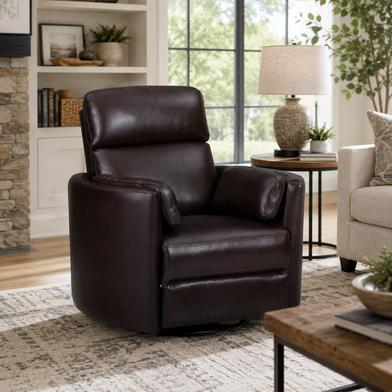 Radius - Hickory Brown Manual Swivel Glider Recliner