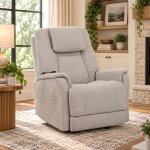 Zecliner Model 3+ Ceramic Fabric Power Lift Sleep Recliner with Power Headrest, Lumbar, Heat & Massage