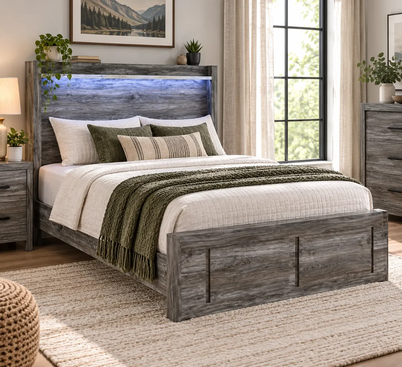 Baystorm Full Panel Bed with 2 Storage Drawers