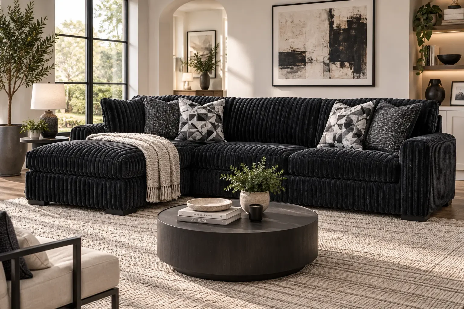Midnight-Madness 2-Piece Sectional Sofa with Chaise