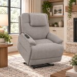 Zecliner Model 2 Petite Dove Fabric Power Lift Sleep Recliner with Power Headrest & Lumbar