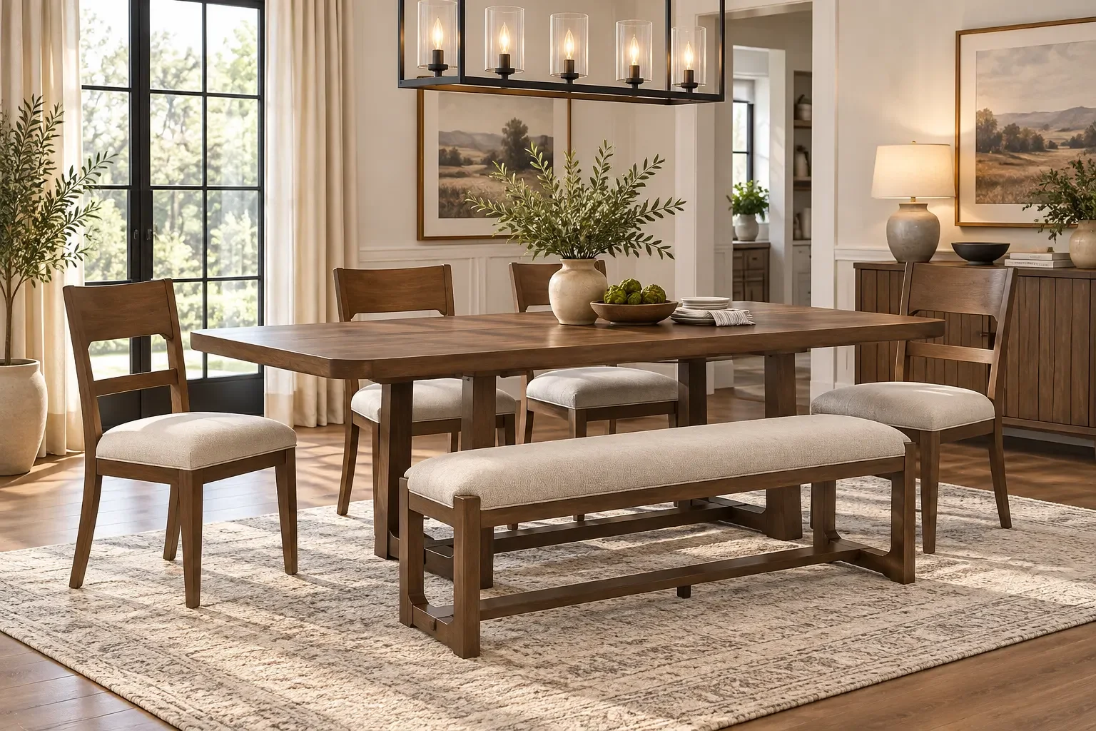 ChatGPT Image Sep 8, 2026, 05_09_46 PM Cabalynn Dining Table, 4 Chairs and Bench - Image 1