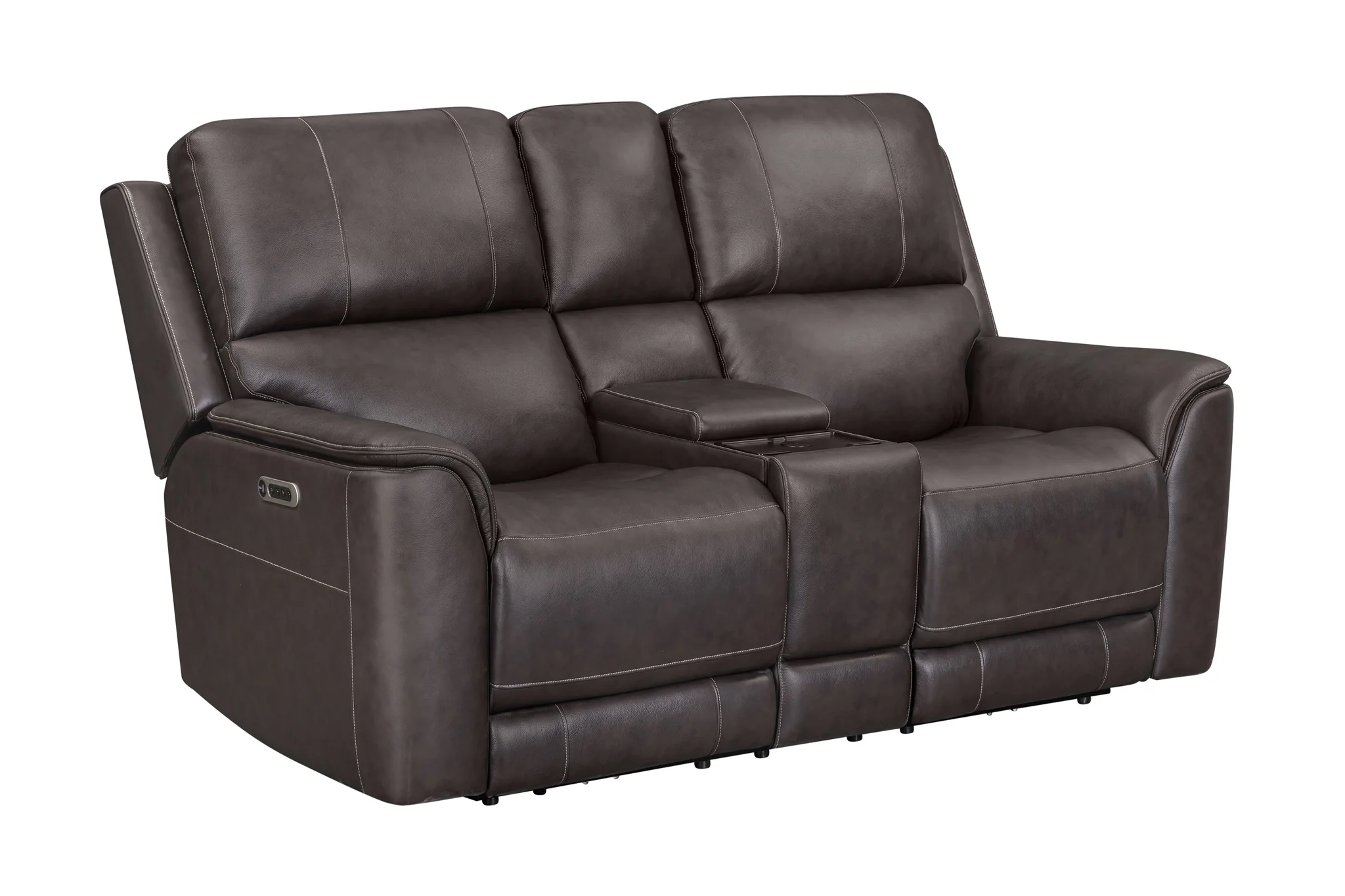 brown loveseat Easton - Steamboat Brown Power Zero Gravity Tilt Console Loveseat - Image 1