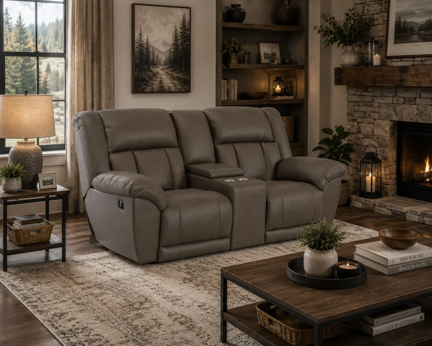 Sentinel Reclining Loveseat W/Console