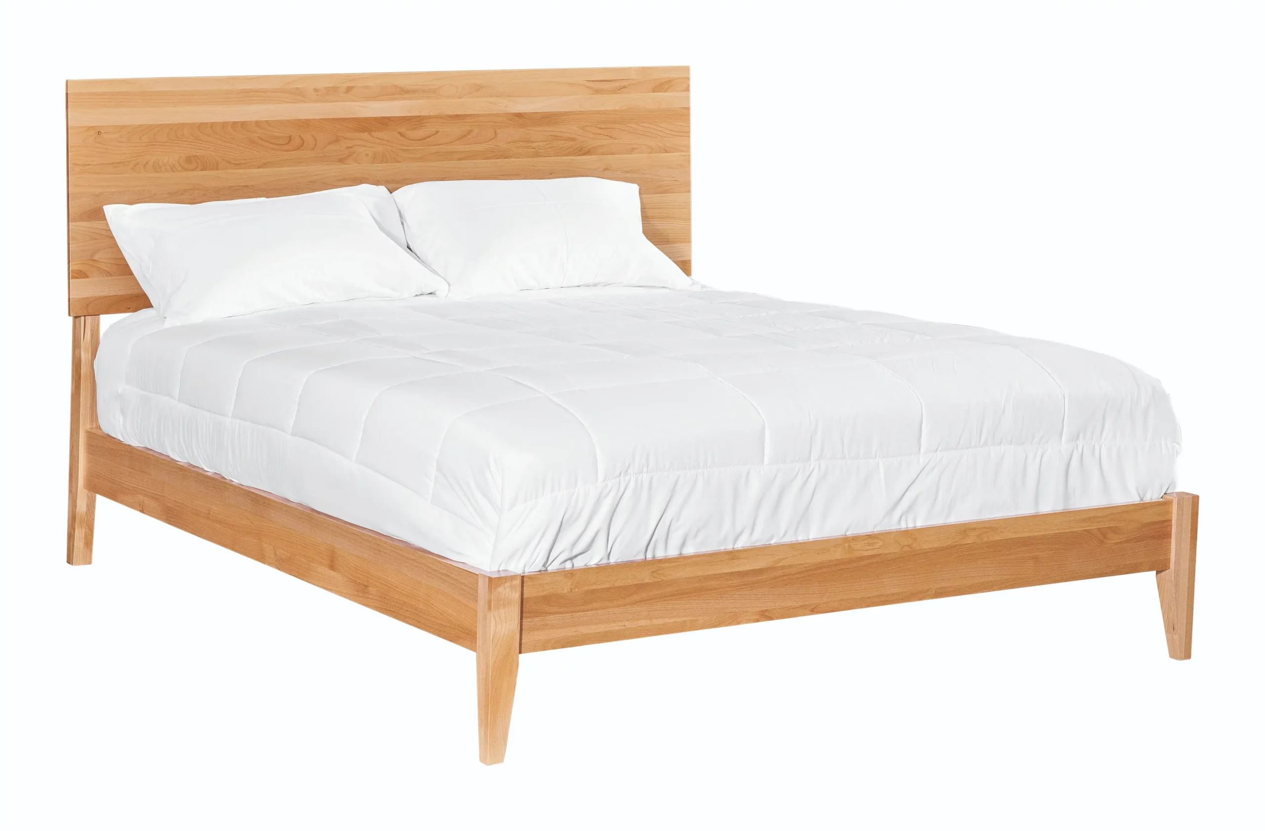 Queen-Platform-Natural-3_4-View 2 West Queen Modern Platform Bed - Image 1